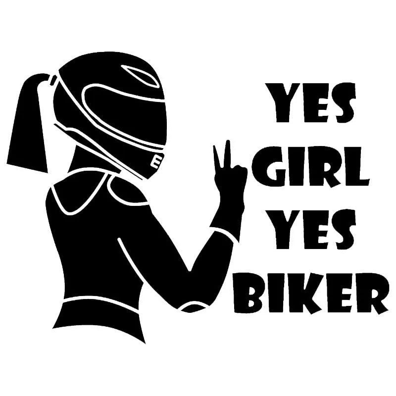 Cool Girl Rider character car decorative waterproof sticker measuring 16cm by 15cm