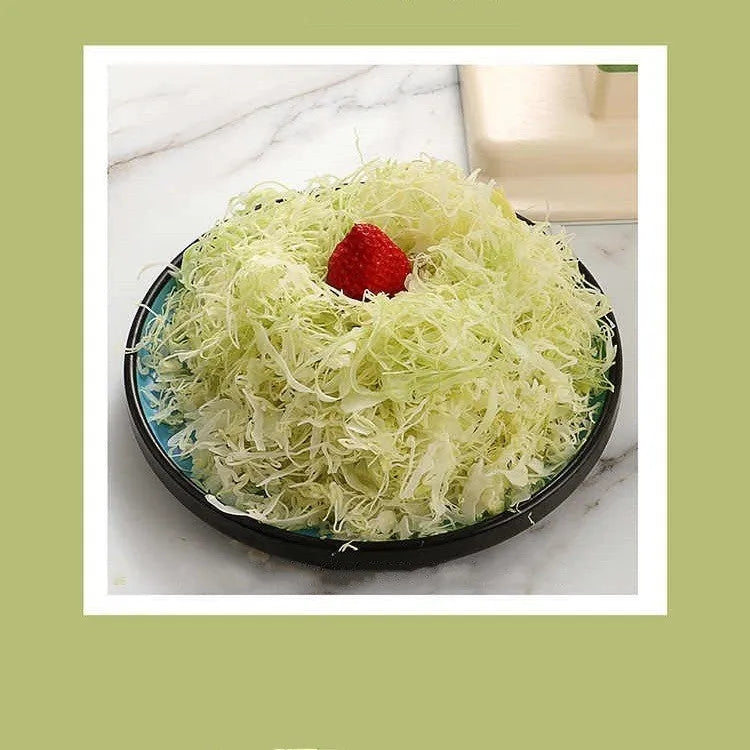 Beige multifunctional slicer chopper with stainless steel blades for vegetable shredding and grating