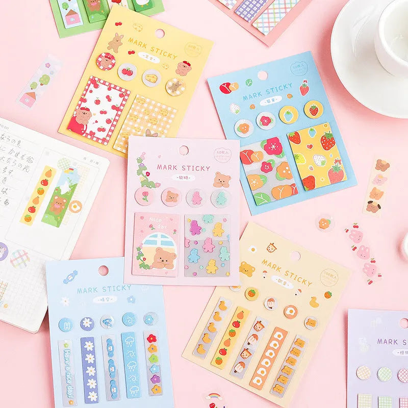Sweet Notes PVC index stickers in twelve colours displayed on a white background