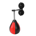 Red and black PU boxing training ball with double suction cup mounting system for home training
