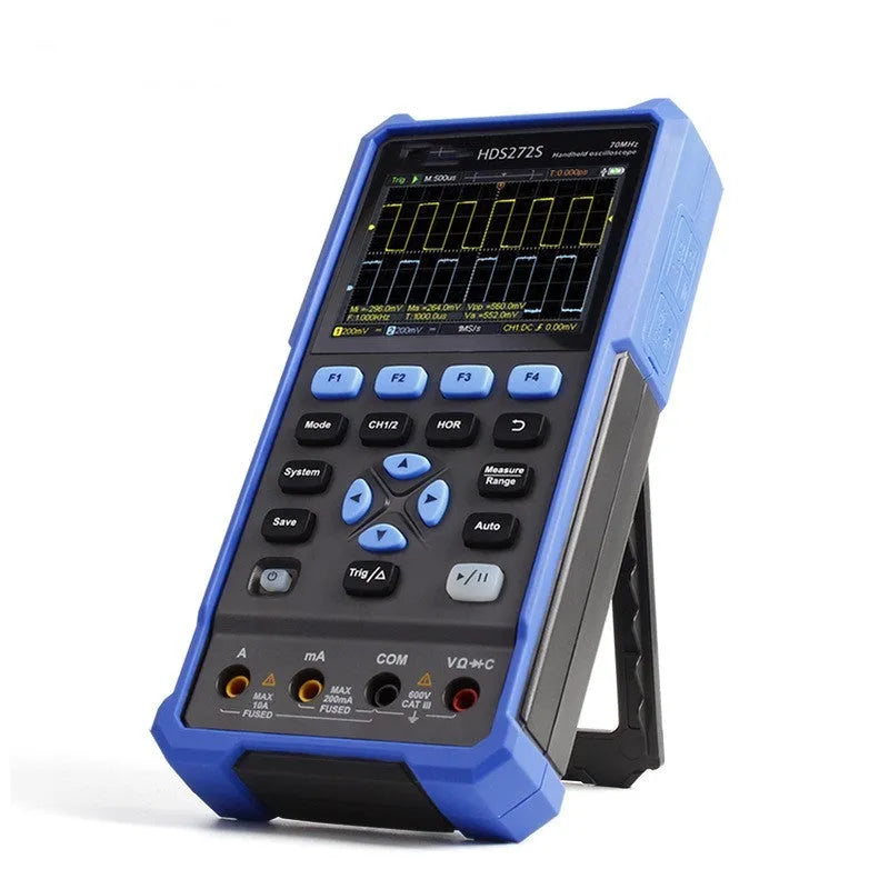 Handheld digital oscilloscope with accessories for automotive diagnostics and electronic testing