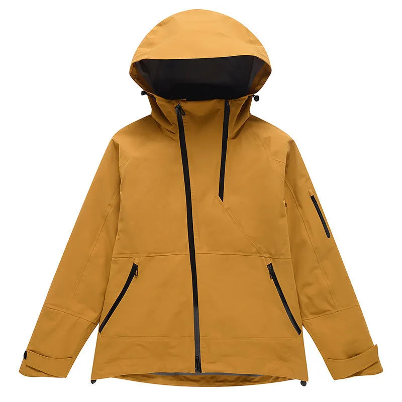 Thin windproof waterproof ski suit for men and women in yellow, black, grey or liner colour