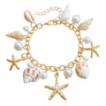 Women's alloy waist chain and bracelet set with star charms for summer beach fashion