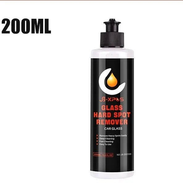 Glass oil film remover cleaning cream paste in tub for car window decontamination.