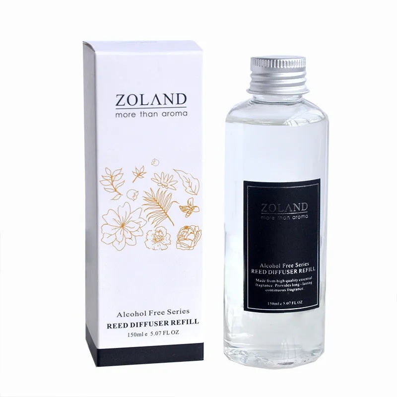 Indoor fragrance air freshening agent aromatherapy oil replenisher refill bottle with multiple scent options including Australian Sandalwood and Black Forest