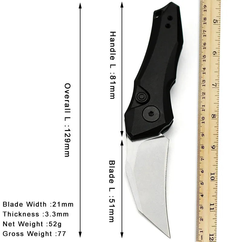Outdoor folding mini knife with metal blade, 150mm length, in Black colour option