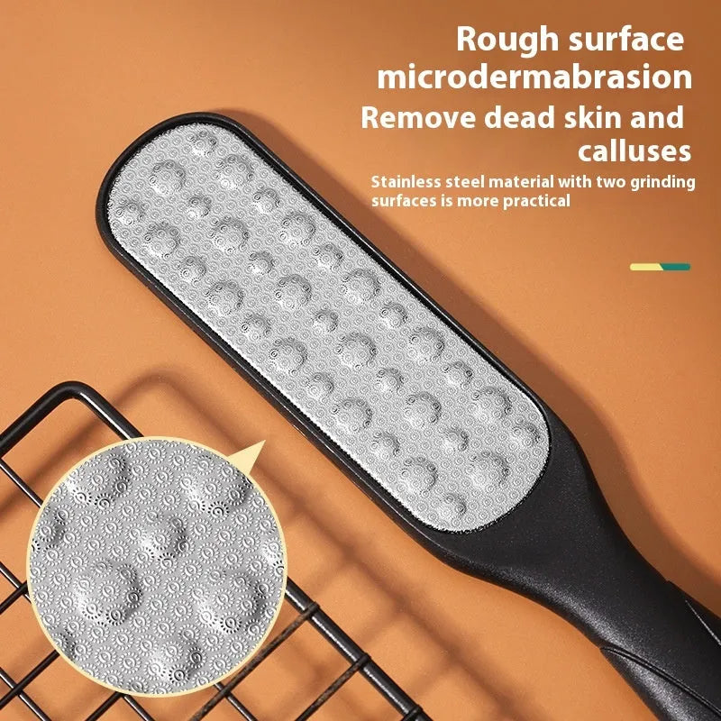 Double-sided stainless steel foot grinder for callus removal
