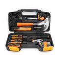 39-piece combination tool set in orange with steel and plastic tools