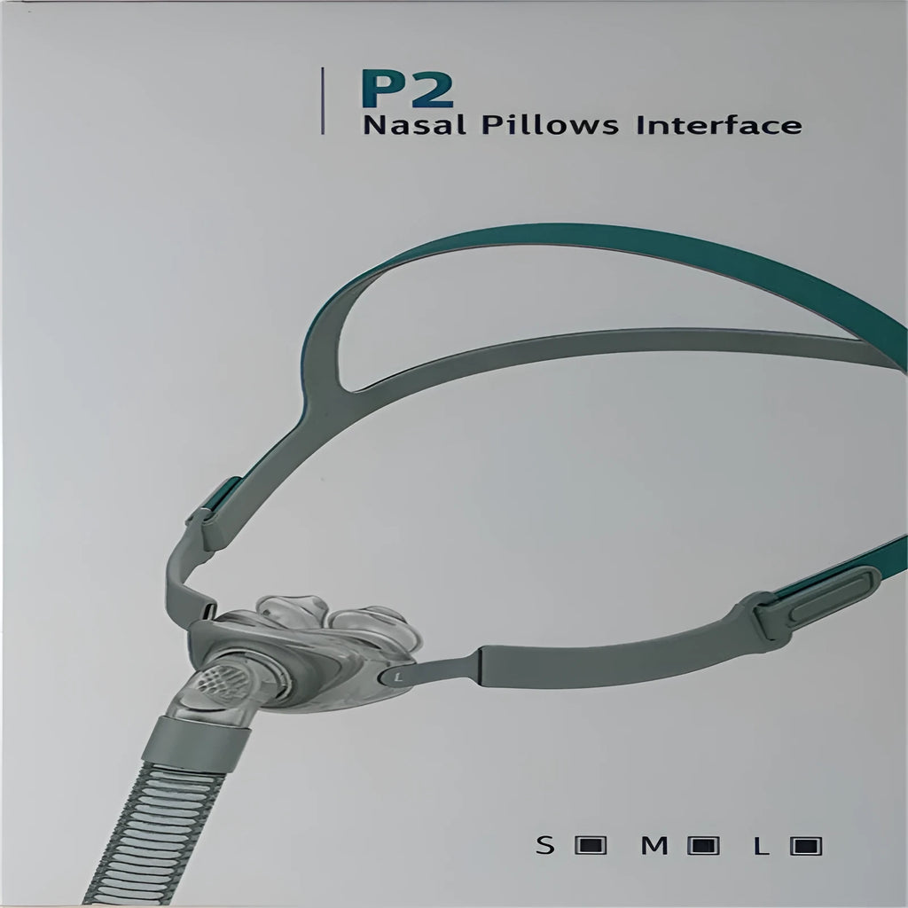 Ventilator nasal pillow mask with thickened silicone cushions and adjustable headband for CPAP machines