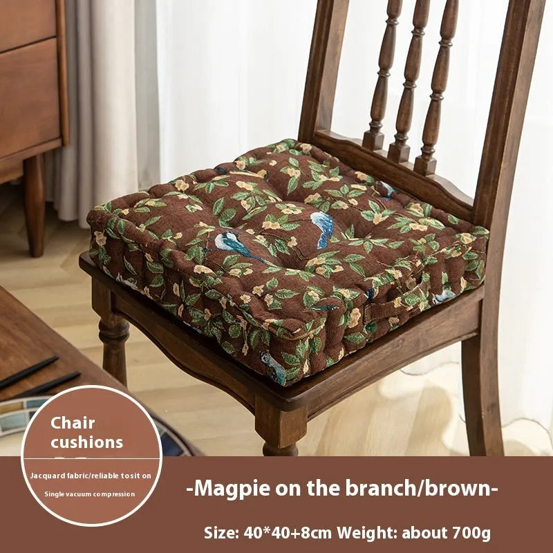 American floral pattern dining chair cushion 40cm square with 8cm thickness