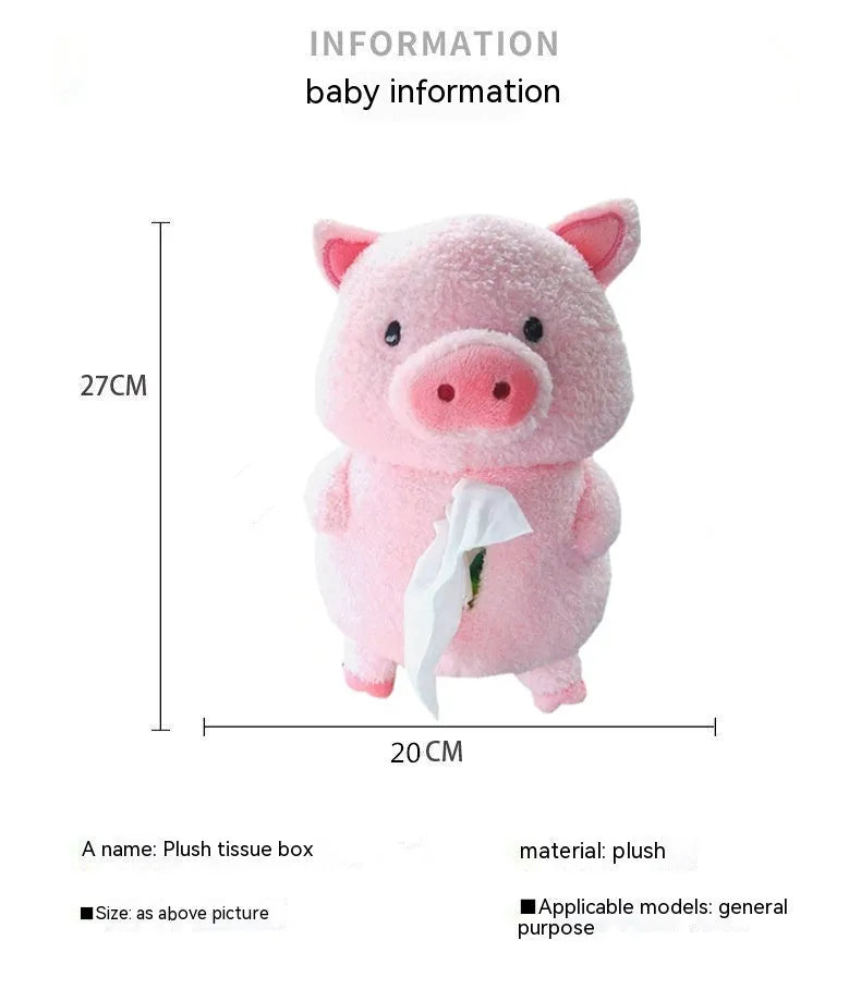 Plush cartoon lamb car tissue box cover for vehicle and home decoration