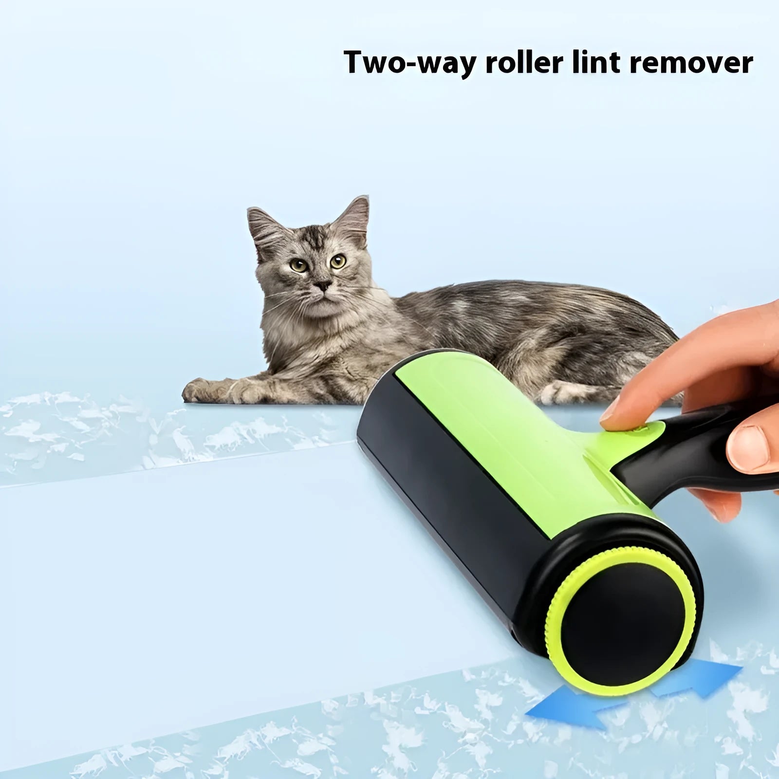Automatic pet sofa lint roller cleaner with two-way cleaning action and polyester brush