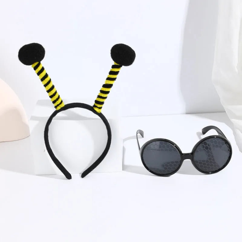 Yellow bees dress up headband and glasses costume accessory set for children