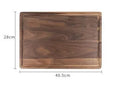 Black walnut wood cutting board double-sided design with groove for sauce, rectangular large size 40x28cm