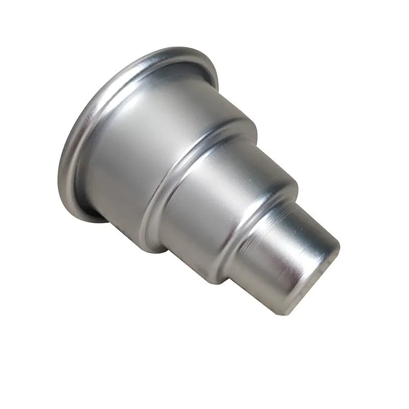Mini three-layer aluminium alloy cake mould in silver with three sizes for fondant cake forming and DIY baking
