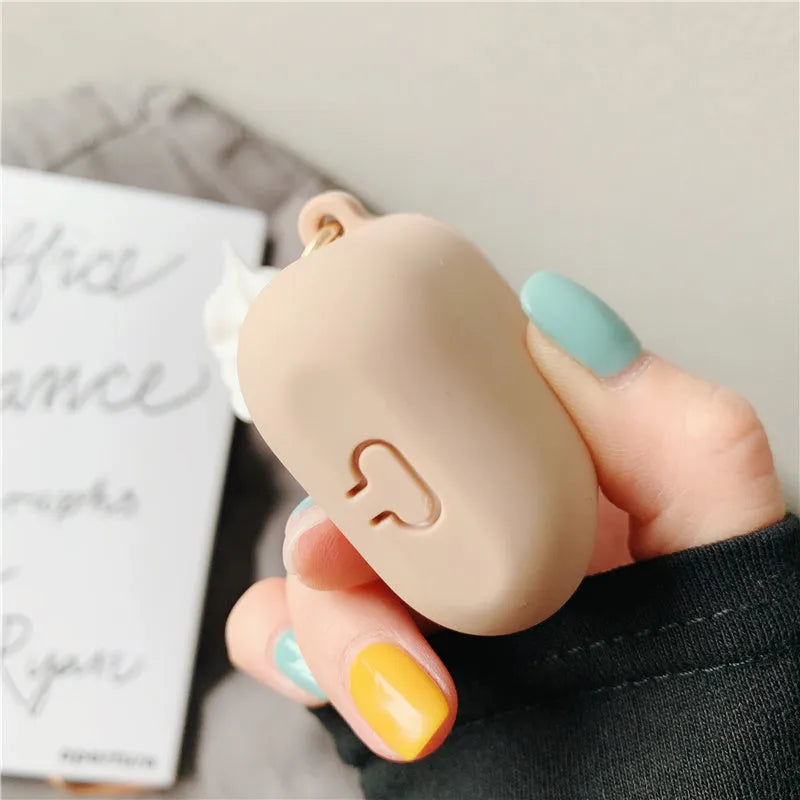 Colourful cylinder ice cream design silicone protective case for Apple AirPods 2 wireless earbuds