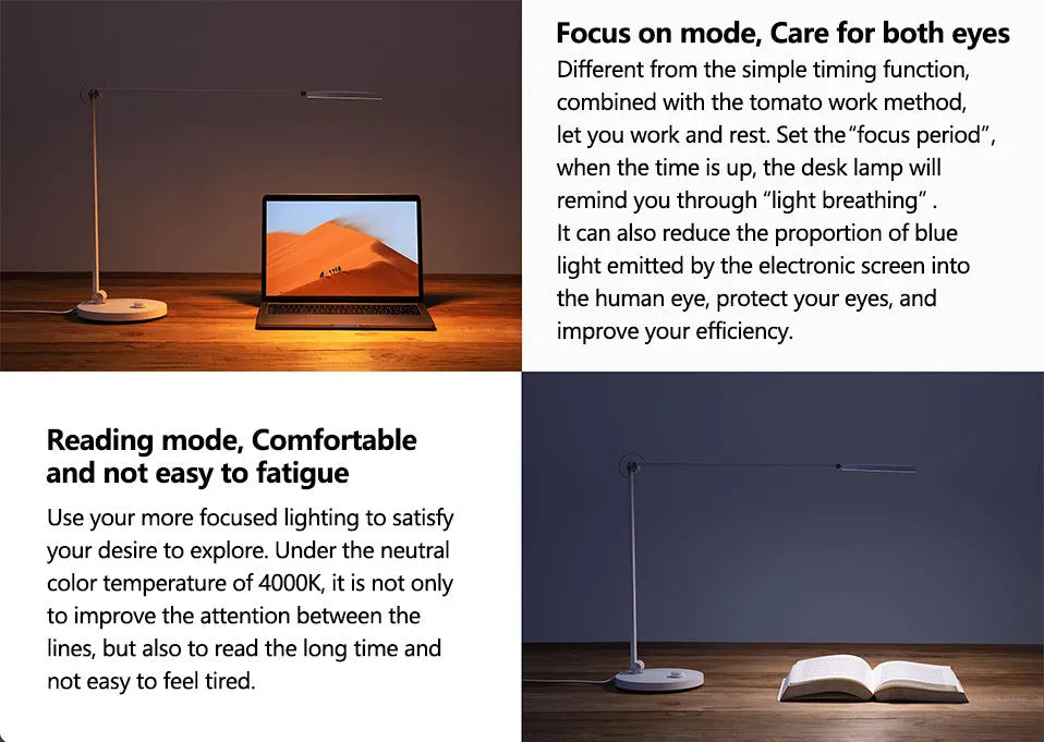 ProLED intelligent folding desk lamp for reading and writing work on a desk
