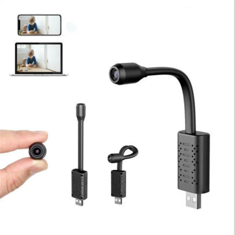 Black V380 wireless USB HD security camera with compact rectangular design.