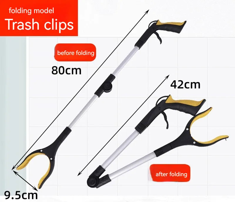 Aluminium folding garbage clamp with magnetic sucker in blue handle colour