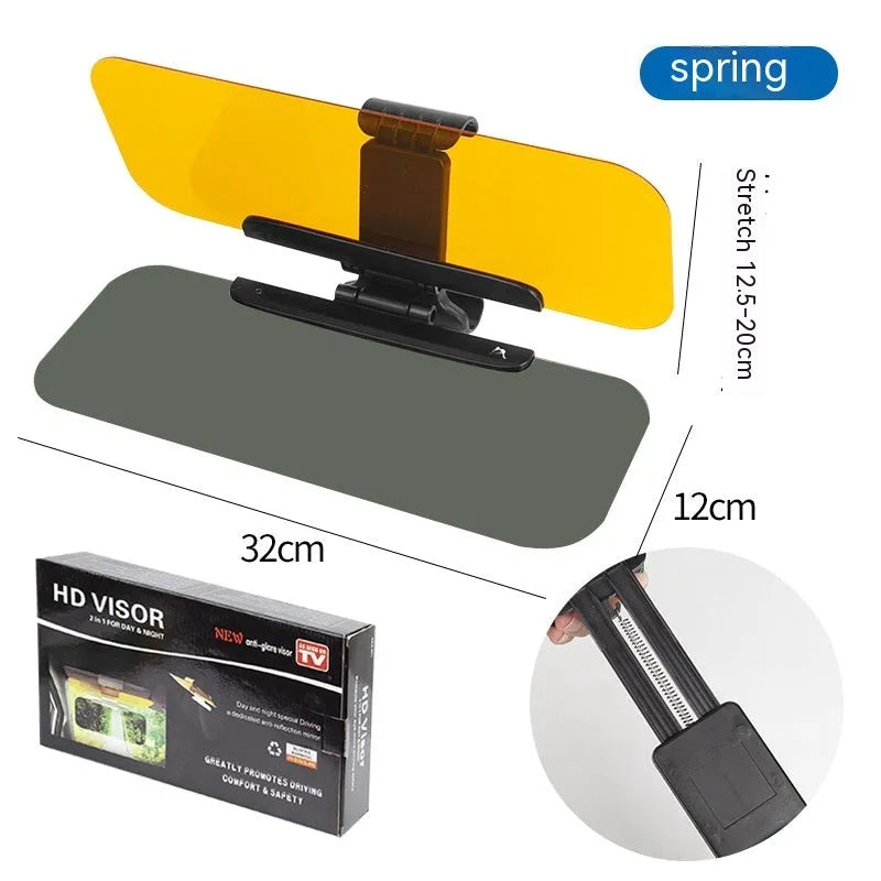 Anti-high beam goggles dual-use car sun visor with telescopic installation and acrylic lens