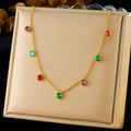 Women's gold-plated stainless steel necklace with heart pendant and adjustable chain