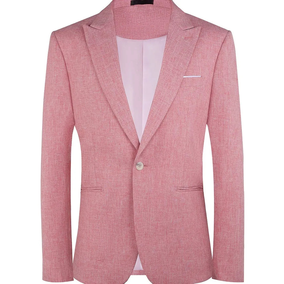 Men's light blue Western style casual two-piece suit with matching coat