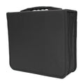 Black Oxford fabric CD storage binder with zipper and top carry strap
