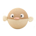 Puffer fish leakage food feeder toy for dogs and cats, 15cm cube made from sisal hemp strip
