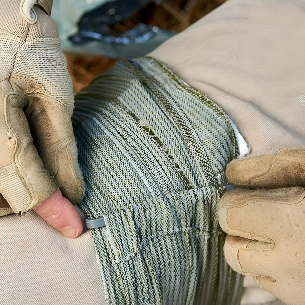 Packaged tactical hemostatic bandage roll for outdoor first aid, showing 4-inch and 6-inch size options.