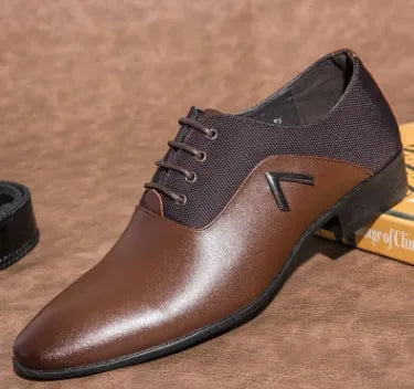 Men's extra large Oxford shoes in black, brown and yellow with PU upper and rubber sole