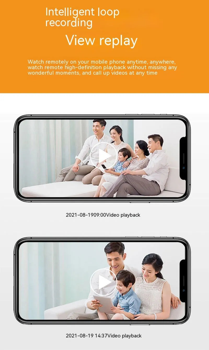 Wireless bulb security camera with compact 5cm by 12cm size and dual-band connectivity for indoor outdoor use