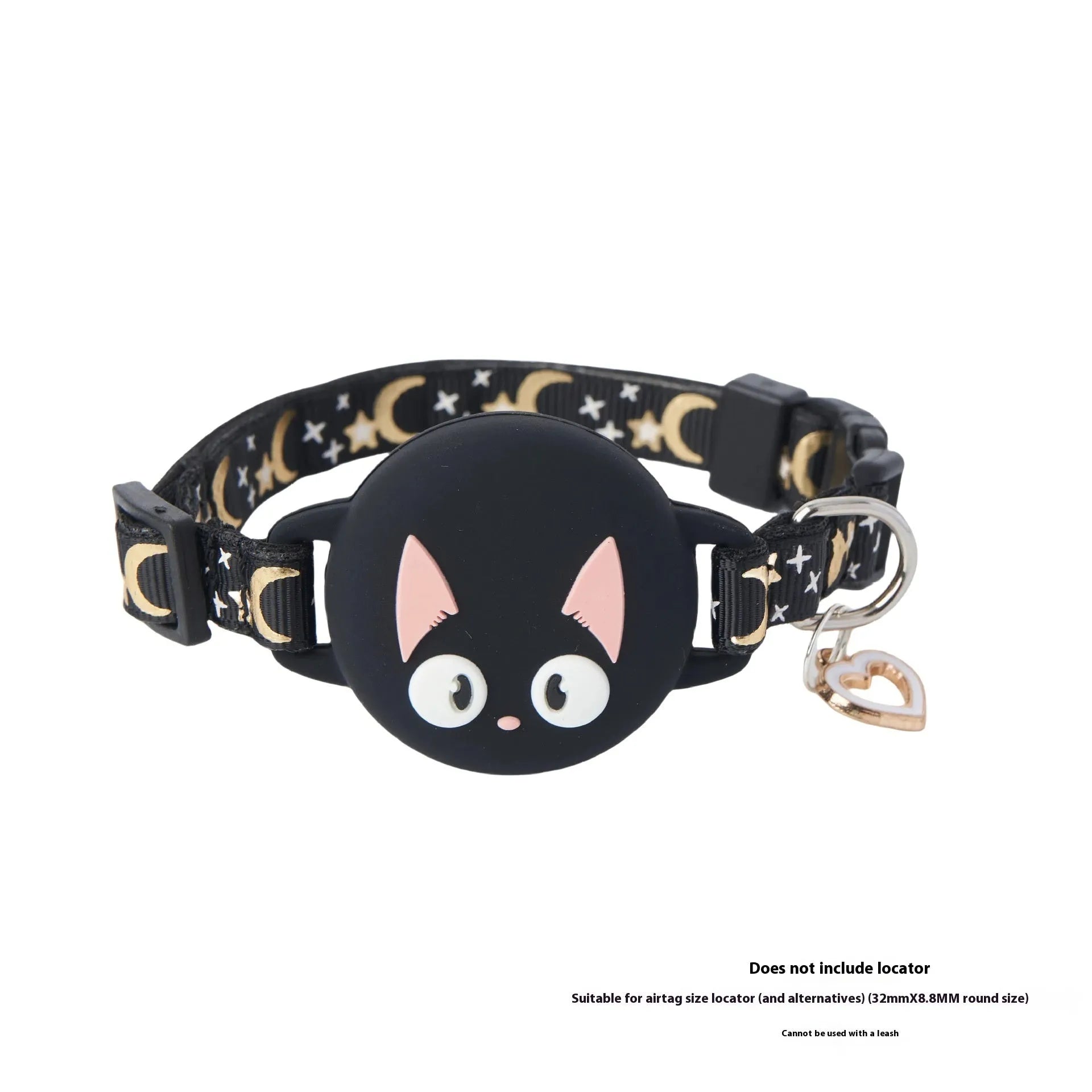 AirTag protective case for cat collars in plastic with adjustable buckle sizing
