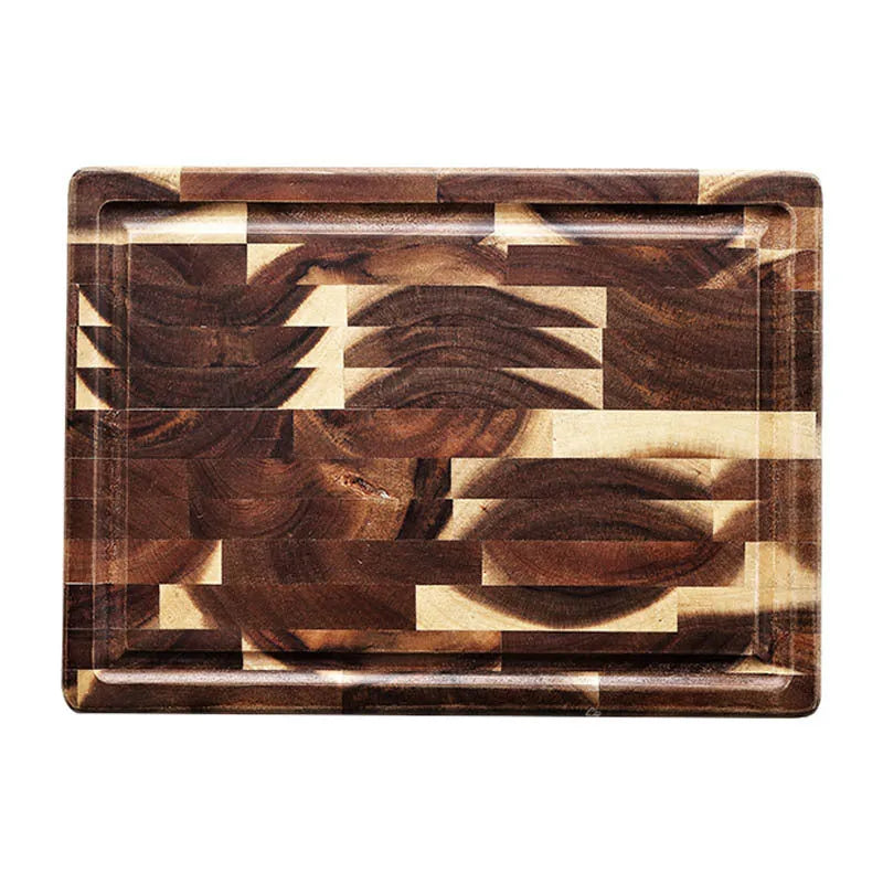 Brown acacia wood parquet cutting board 3cm thick for kitchen chopping