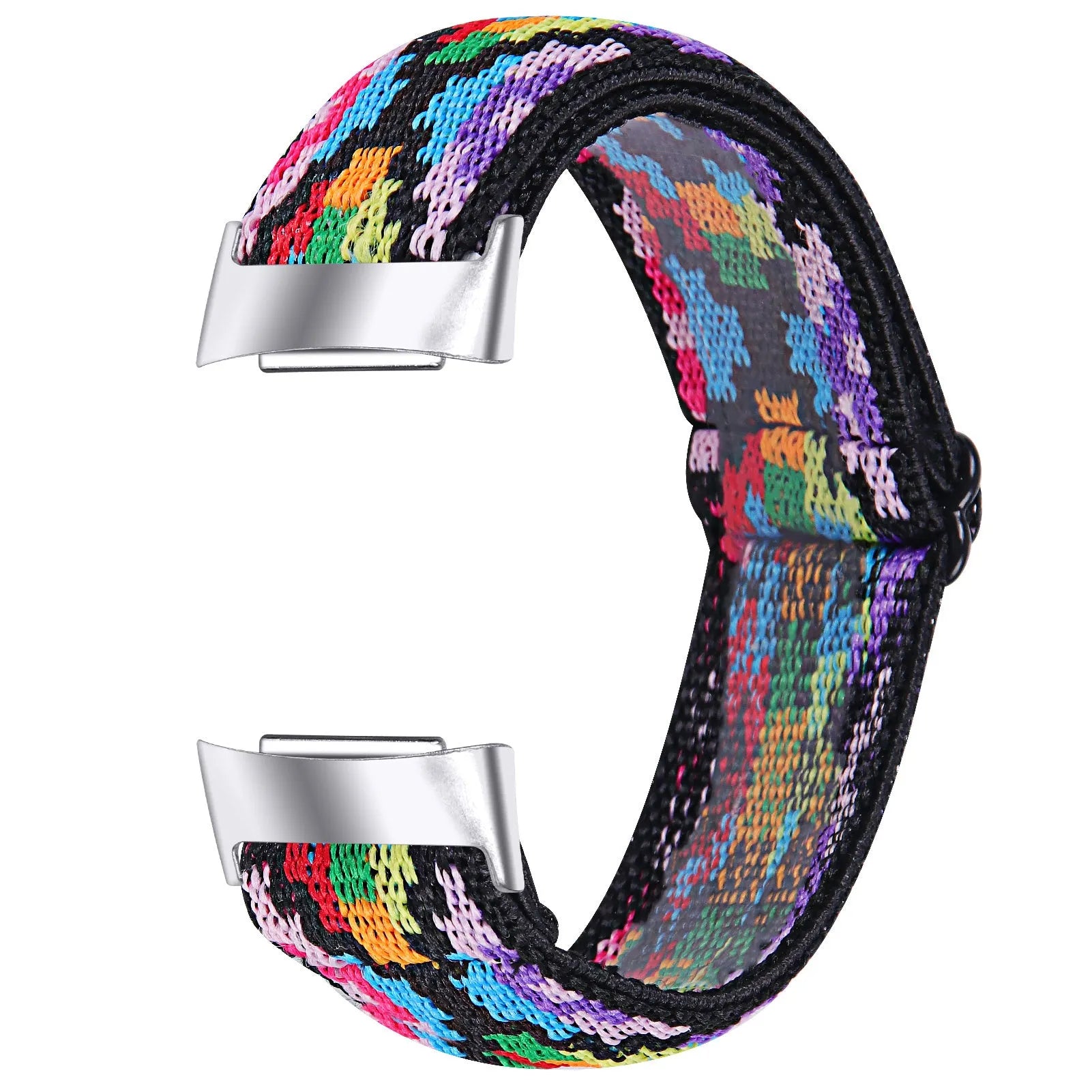 Adjustable printed elastic watch strap for Fitbit Charge 6 in Green Arrow colour, 5.5-8.5 inches fit
