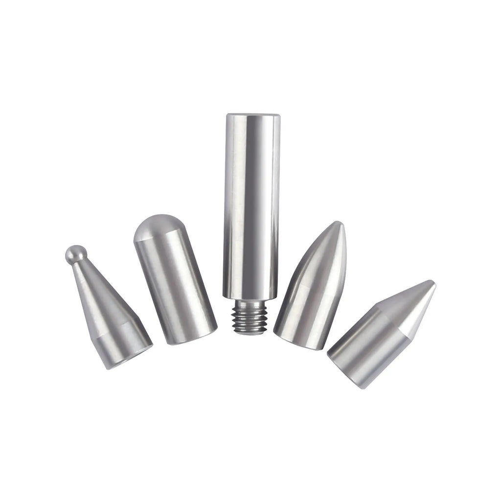 Three-piece alloy steel car dent repair tool set with hook and crowbar on a workshop bench.