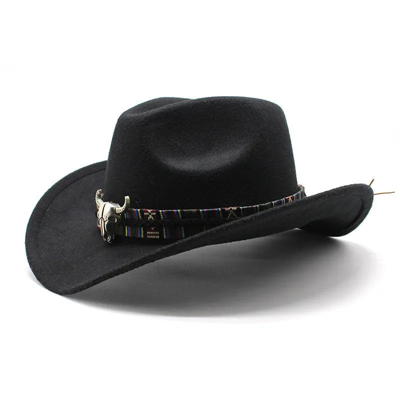 Western cowboy hat with bell crown in wool blend fabric available in multiple colours