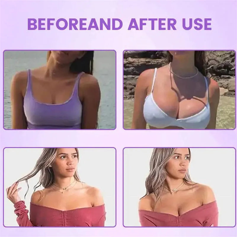 Silicone gel adhesive chest patch for breast enhancement and cleavage shaping