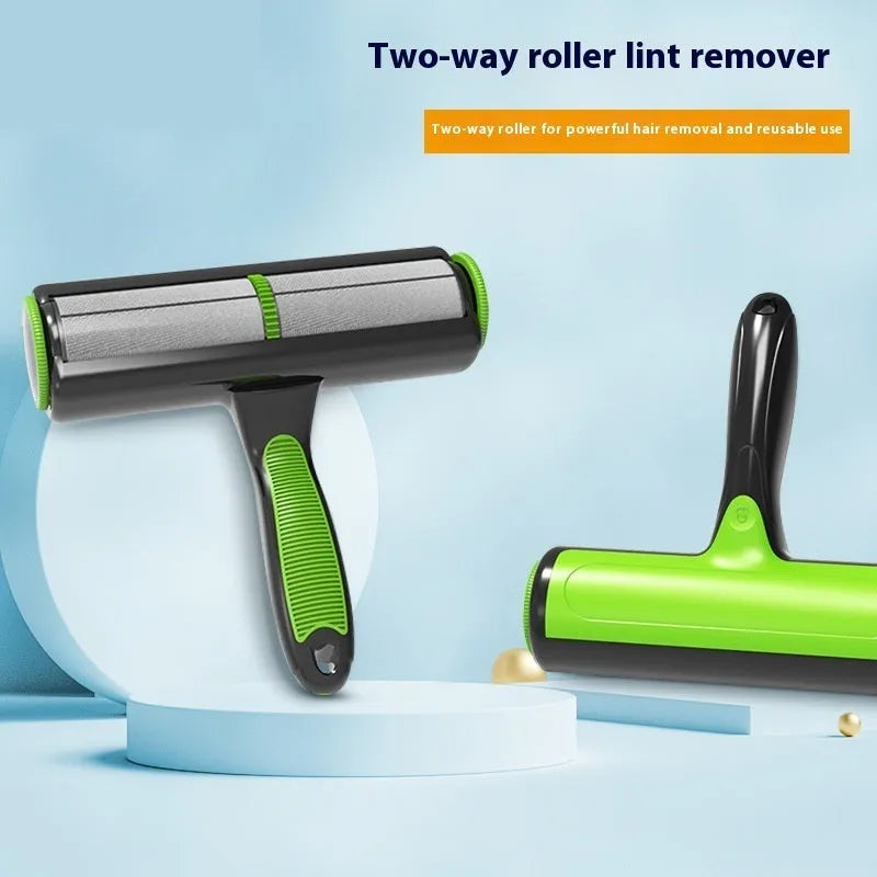 Automatic pet sofa lint roller cleaner with two-way cleaning action and polyester brush