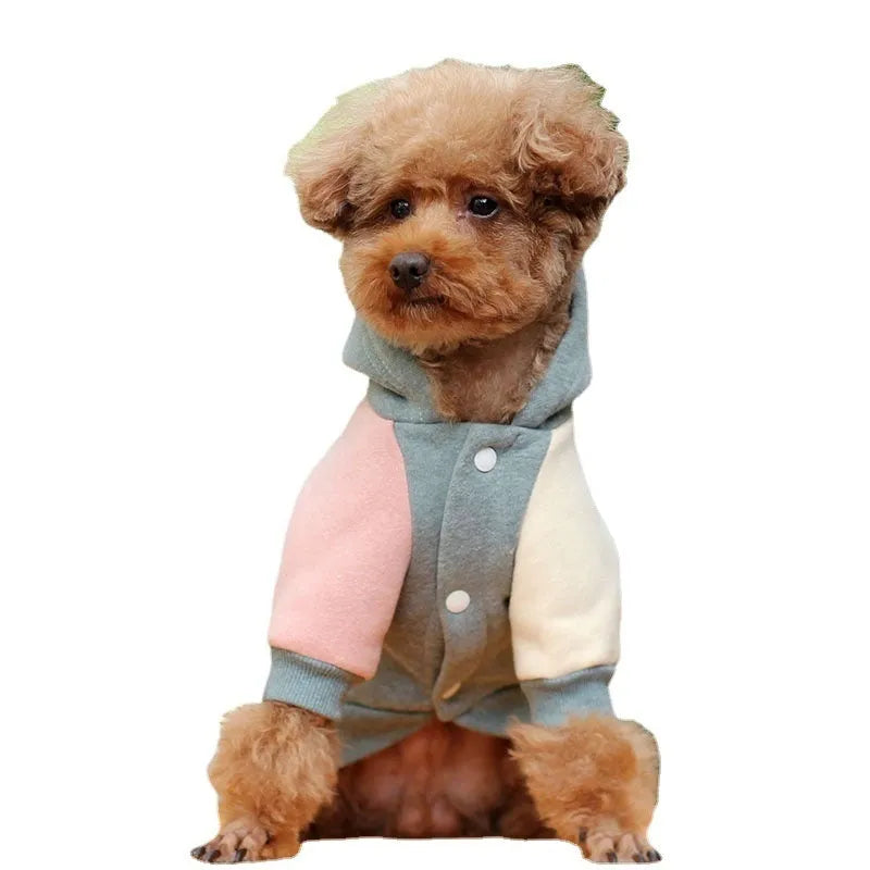 Brown cotton pet sweatshirt for dogs or cats shown in size M.