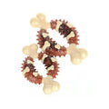 Bone-shaped natural rubber dog molar chew toy for teeth grinding