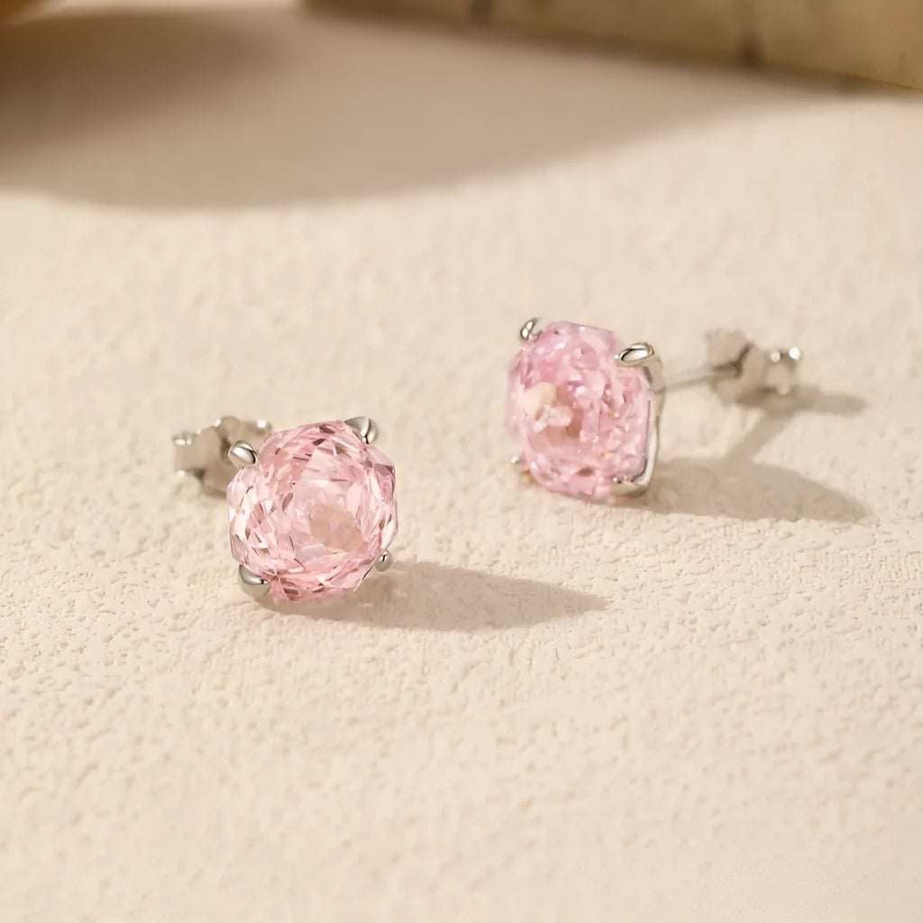 S925 sterling silver rose stud earrings in flower design with rose elements