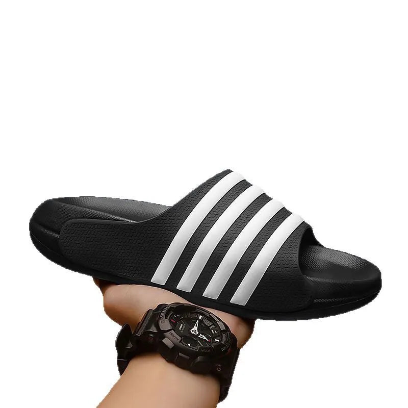 Unisex casual slippers with EVA sole and PVC upper in beige colour