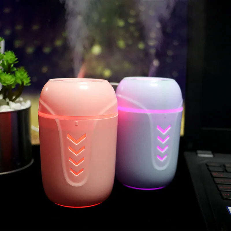 X3 portable car humidifier aromatherapy diffuser in blue, pink, or white with USB cable