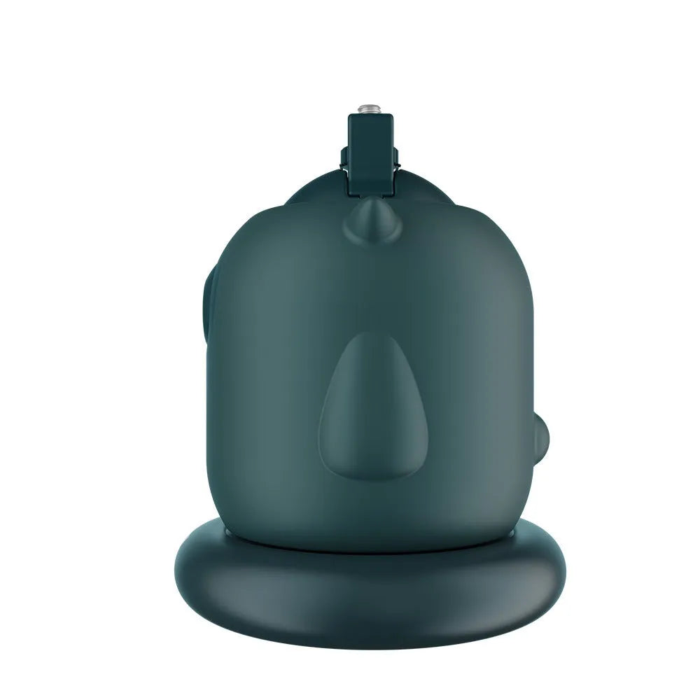 Dark green smart AI tracking gimbal showing 360 rotation for camera and phone