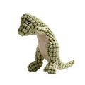 Grey, green and orange dog toys with sound features for bite resistant chewing measuring 35cm