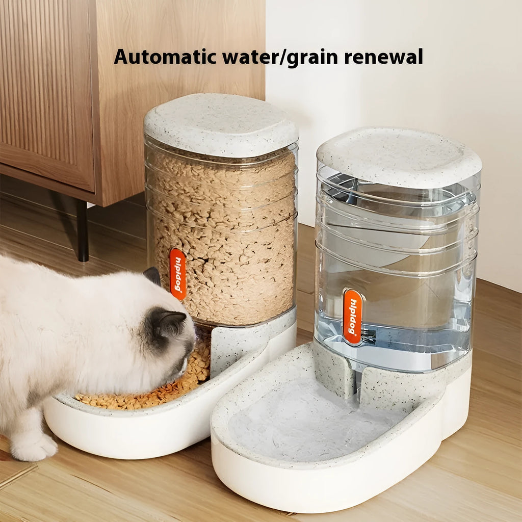 Automatic grey pet water fountain with 3.8L capacity for cats and dogs