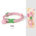 Solid colour elastic polyester dog collar for small dogs, shown in seven colour options.