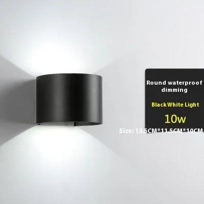 Black aluminium LED wall lamp with glass diffuser for indoor ceiling or wall mounting
