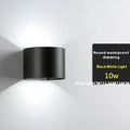 Black aluminium LED wall lamp with glass diffuser for indoor ceiling or wall mounting