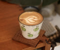 Handmade purple clay green pig ceramic tea cup with coaster set, 280ml capacity, fresh style